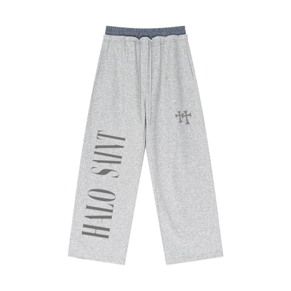 Plaid Contrast Waist Pants