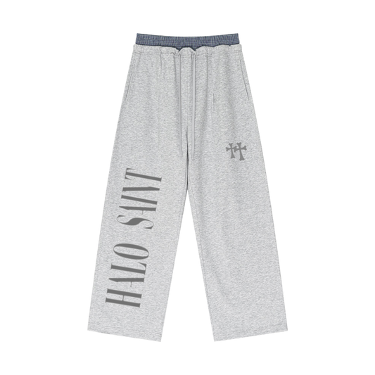 Plaid Contrast Waist Pants